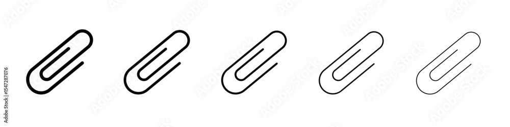 Attachment clip icon flat illustration set logo Attachment clip icon flat illustration set logo