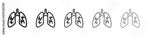 Asthma icon flat illustration set logo