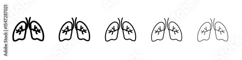 Asthma icon flat illustration set logo