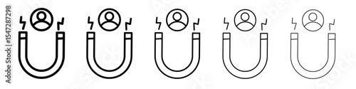 Attraction icon flat illustration set logo