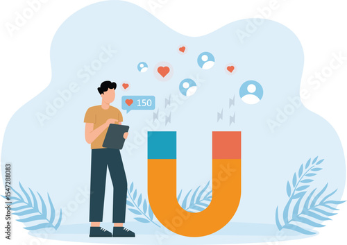 Customer attraction,HR, Human resource recruiting candidates or talents, marketing to attract or draw new customers
