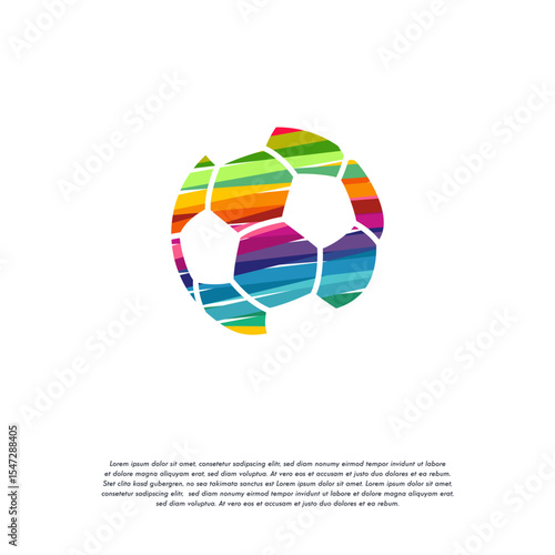Abstract Colorful Soccer Ball logo vector, Football logo designs template