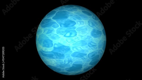 sphere blue carribean sea reflection wave on the water surface background