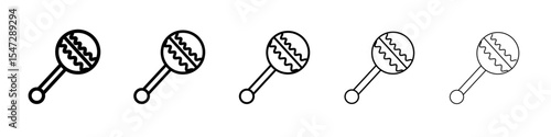 Baby rattle icon flat illustration set logo