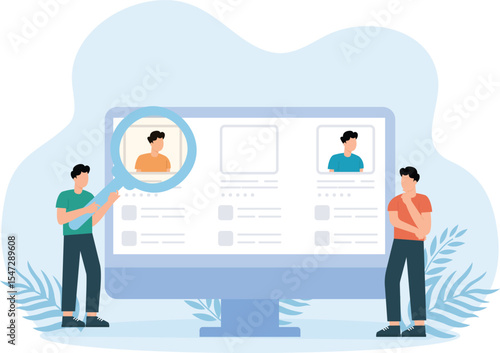 Employee Hiring,Recruitment hiring process to choose candidate to fit job position, HR Human Resources recruiting
