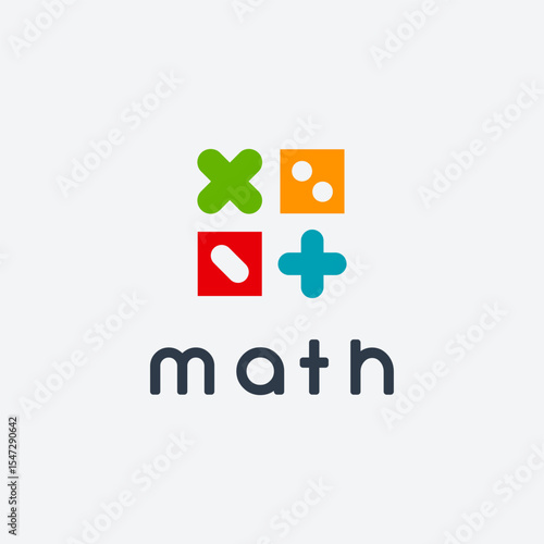 Simple Math Education logo designs concept vector