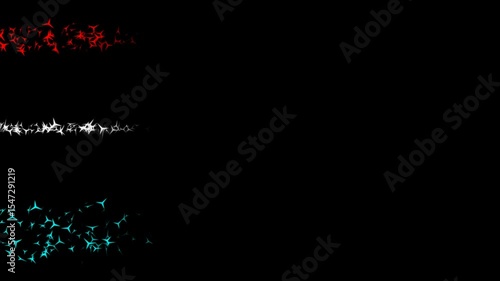 triangle shark tooth three pack hundred particle spread and slow faded on the black screen