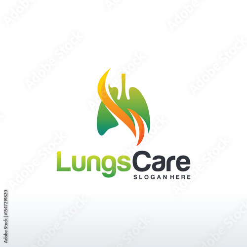 Lungs Health logo template, Lung care with swoosh logo designs vector