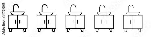 Bathroom sink icon flat illustration set logo