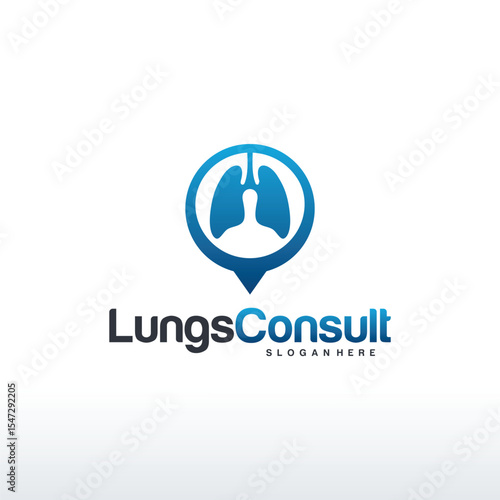 Lungs Consult Logo designs vector, Lungs Forum logo template, Lungs Care icon
