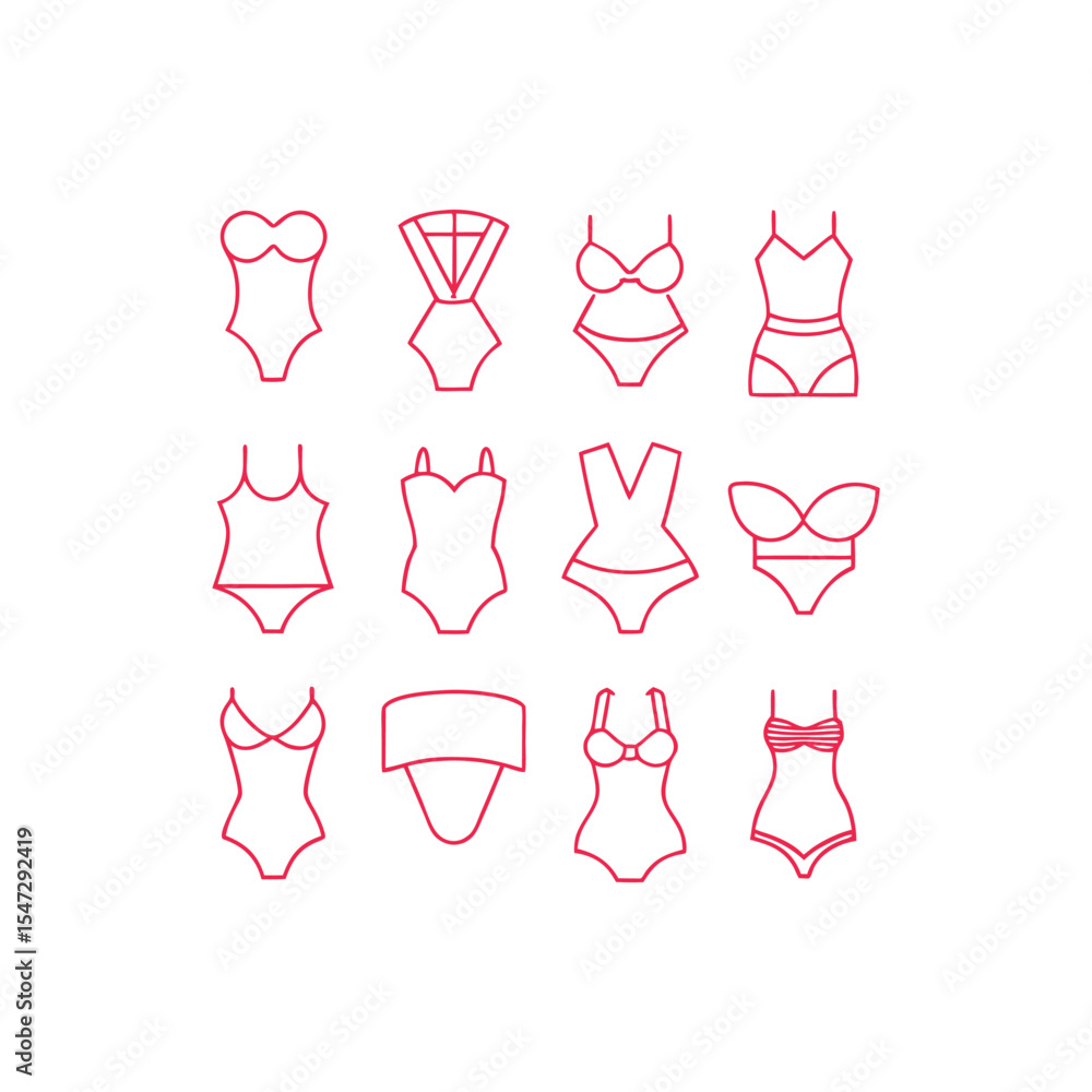 minimal outline clothing icons vector set minimal outline clothing icons vector set
