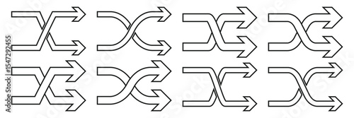 Shuffle icon illustration vector symbol set