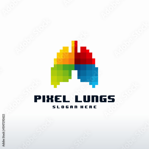 Digital Lungs, Pixel Lungs logo designs concept, design concept, logo, logotype element for template