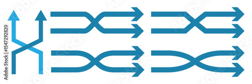 Konstfotografi abstract blue shuffle arrow icon