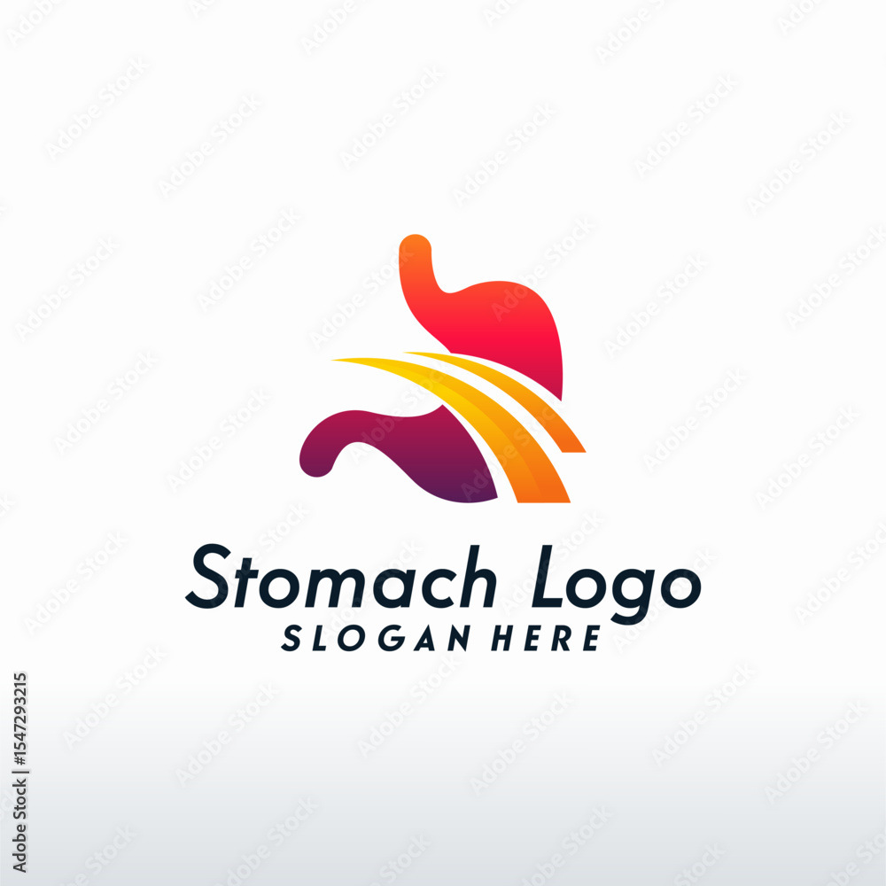 Modern Stomach logo designs vector with swoosh, Health Stomach logo template Modern Stomach logo designs vector with swoosh, Health Stomach logo template