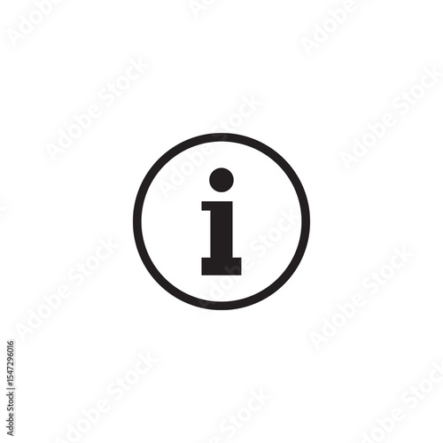 Vector illustration of information icon symbol sign in black isolated on white