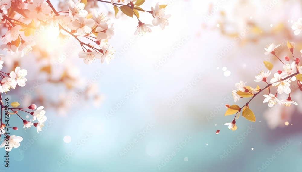 Spring blossoms in nature a serene floral background soft light atmosphere ideal for relaxation and meditation Spring blossoms in nature a serene floral background soft light atmosphere ideal for relaxation and meditation
