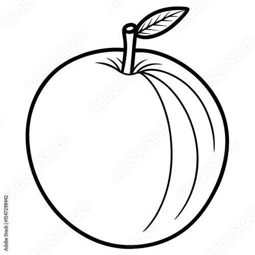 Simple outline drawing of a whole nance fruit with a stem