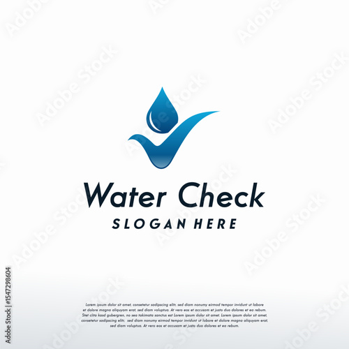 Water Check logo designs vector, Pure Water logo template, Logo symbol icon