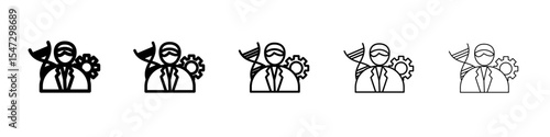 Biomedical engineer icon flat illustration set logo