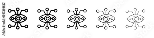 Bionic eye icon flat illustration set logo