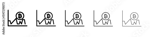 Bitcoin Evolution icon flat illustration set logo