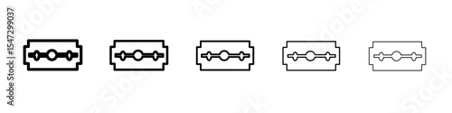 Blade razor icon flat illustration set logo