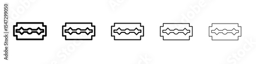 Blade razor icon flat illustration set logo