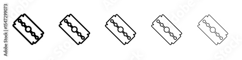 Blade razor icon flat illustration set logo