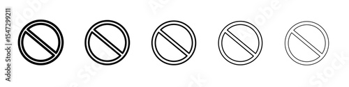 Blocked icon flat illustration set logo