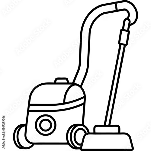 Modern ai powered vacuum cleaner icon with clean lines on a white background