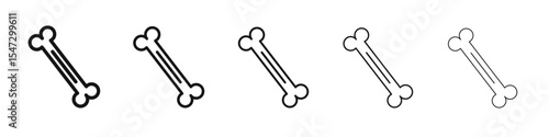Bone icon flat illustration set logo