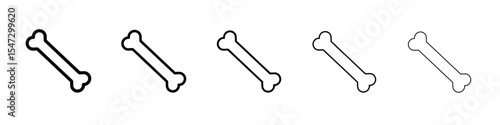 Bone icon flat illustration set logo