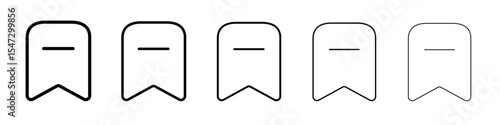 Bookmark icon flat illustration set logo