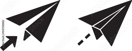 Paper Plane Icon Set for Message, Send, and Travel Concept.