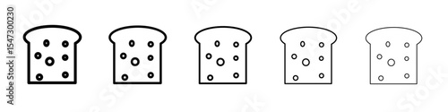 Bread slice icon flat illustration set logo