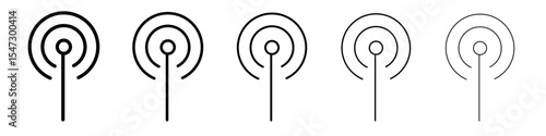 Broadcast Icon flat illustration set logo