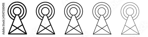 Broadcast Icon flat illustration set logo