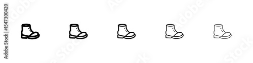 Brisk boots icon flat illustration set logo