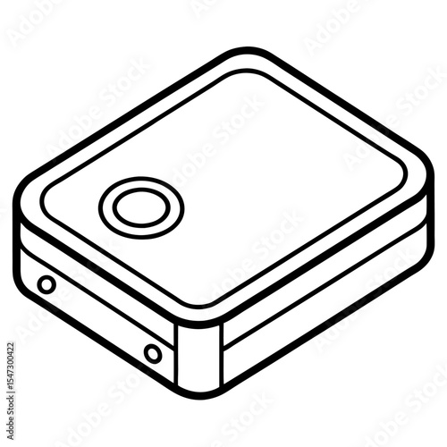 Simple outline icon of an external hard drive on a clean white background