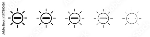Brightness icon flat illustration set logo