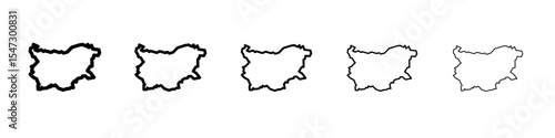 Bulgaria map icon flat illustration set logo