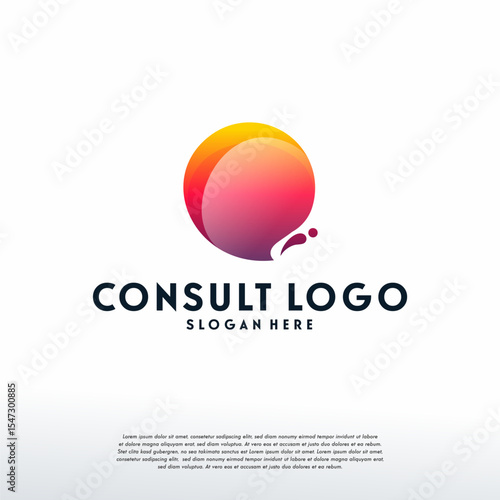 Modern Gradient Consulting Agency logo template designs, Simple Elegant Consult logo template