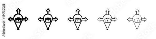 Business expansion icon flat illustration set logo