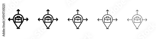 Business expansion icon flat illustration set logo