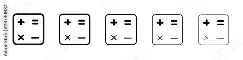 Calculator icon flat illustration set logo