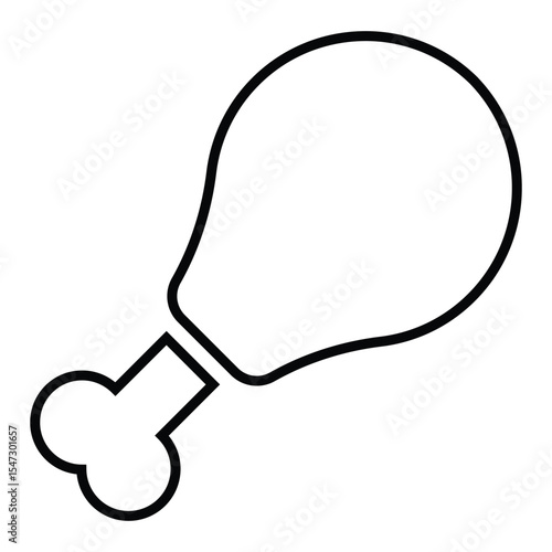 chicken thigh line icon design. chicken thigh thin black outline symbol vector illustration. editable stroke icon on transparent background.