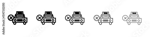 Cancel ordered taxi icon flat illustration set logo