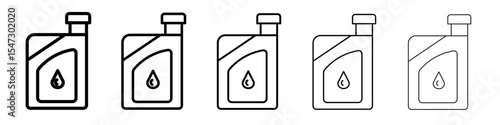 canister of motor oil icon flat illustration set logo