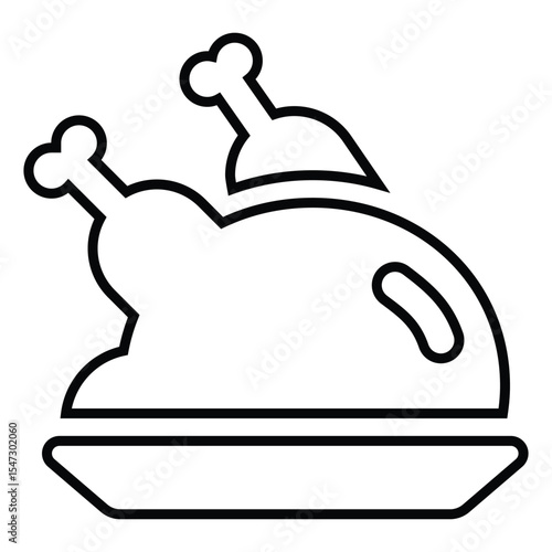 chicken line icon design. chicken thin black outline symbol vector illustration. editable stroke icon on transparent background.